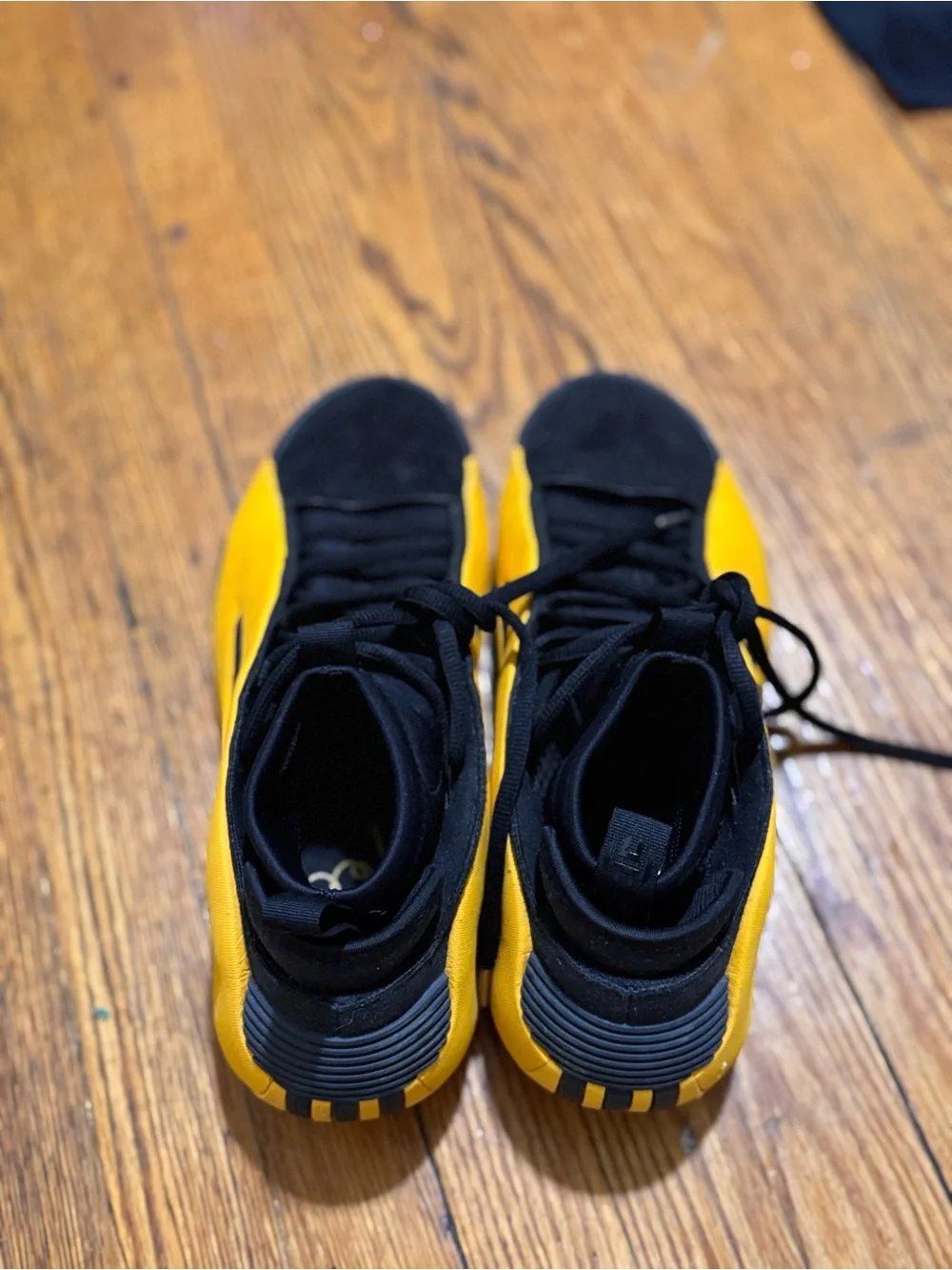 Adidas Harden Vol. 8 basketball shoes in a striking black and yellow colorway